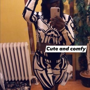 Two piece Skeleton Biker Set
